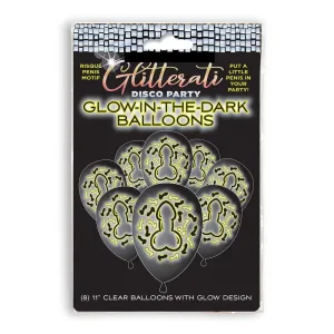 Glitterati Disco Party Glow In The Dark Balloons - 8 Pack