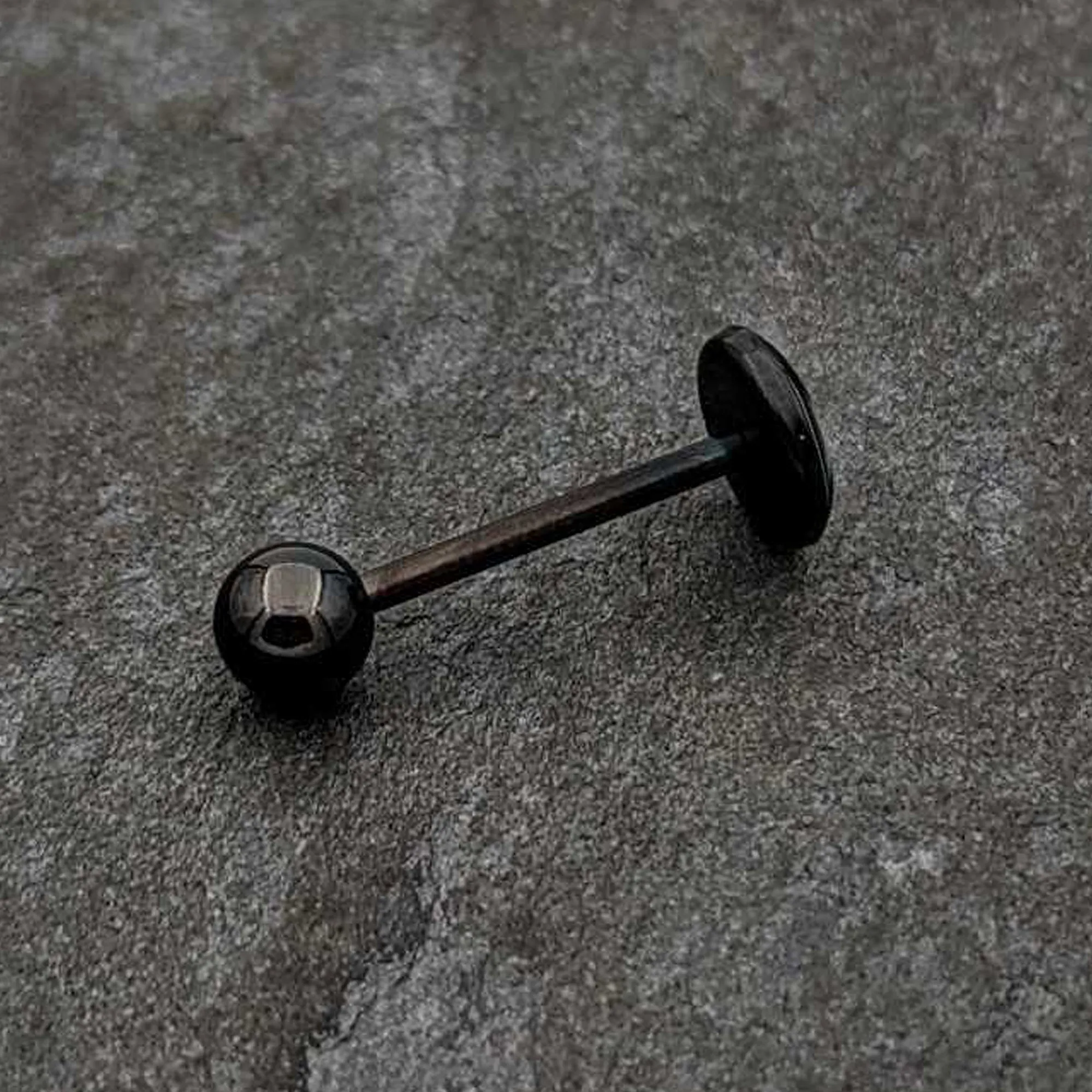 Glow in the Dark Black Anodized Black Widow Spider Barbell Tongue Ring
