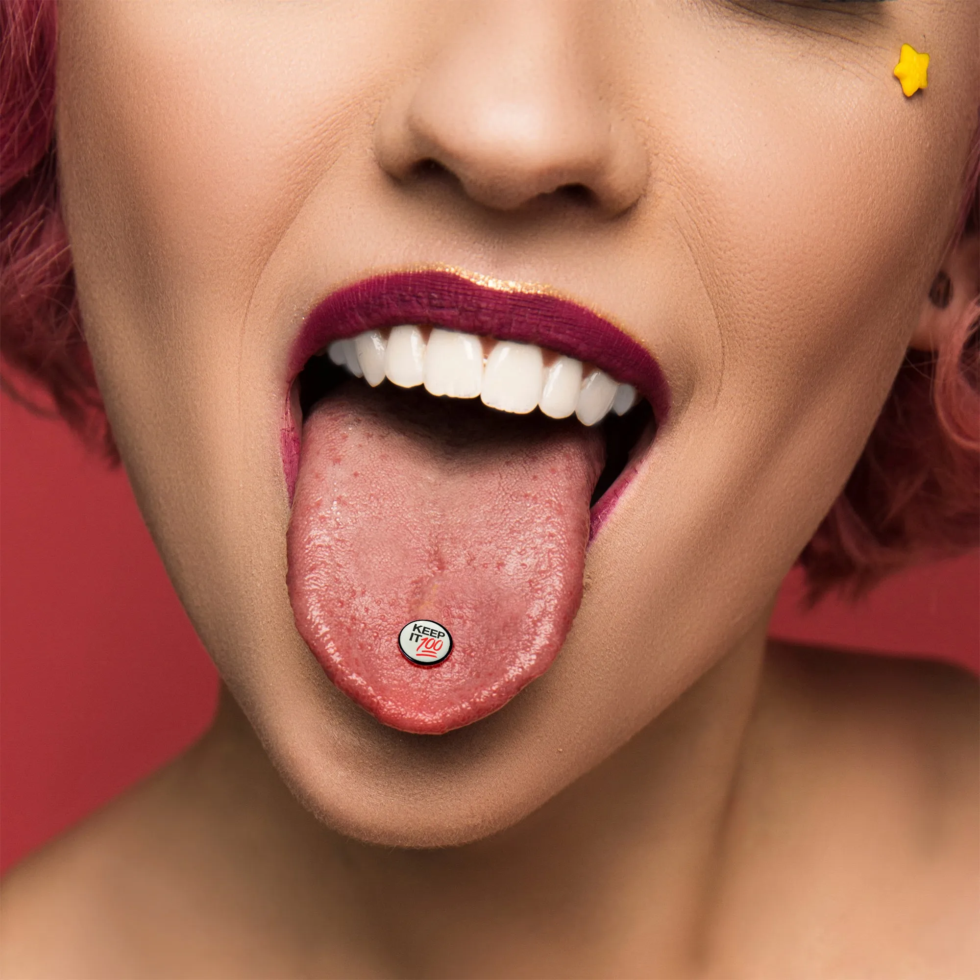 Glow in the Dark Black Anodized Keep it 100 Barbell Tongue Ring