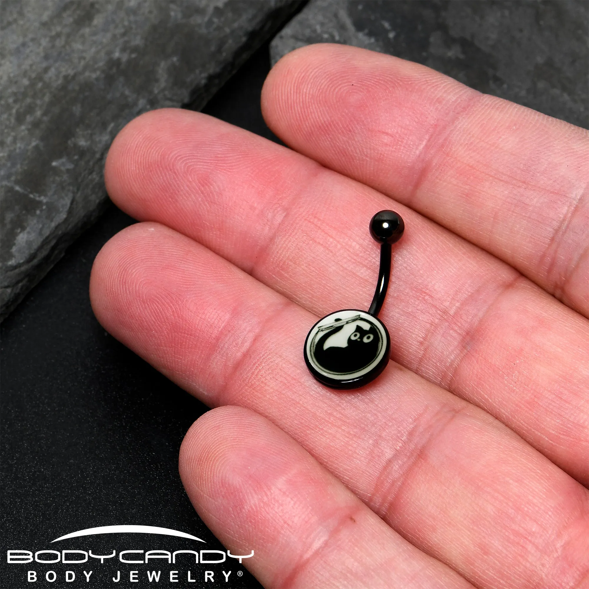 Glow in the Dark Fishbowl Kitty Cat Belly Ring