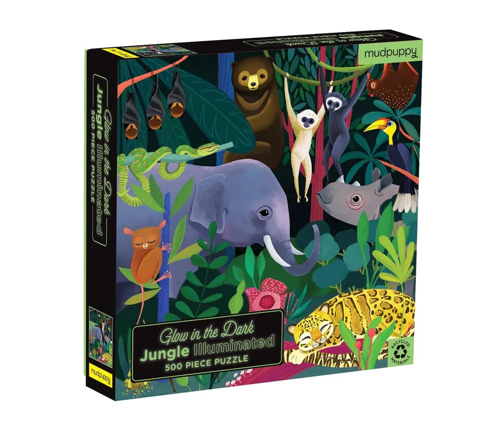 GLOW-IN-THE-DARK: Jungle Illuminated Puzzle [500 Pieces]