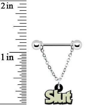 Glow in the Dark Slut Chain Dangle Nipple Ring Set