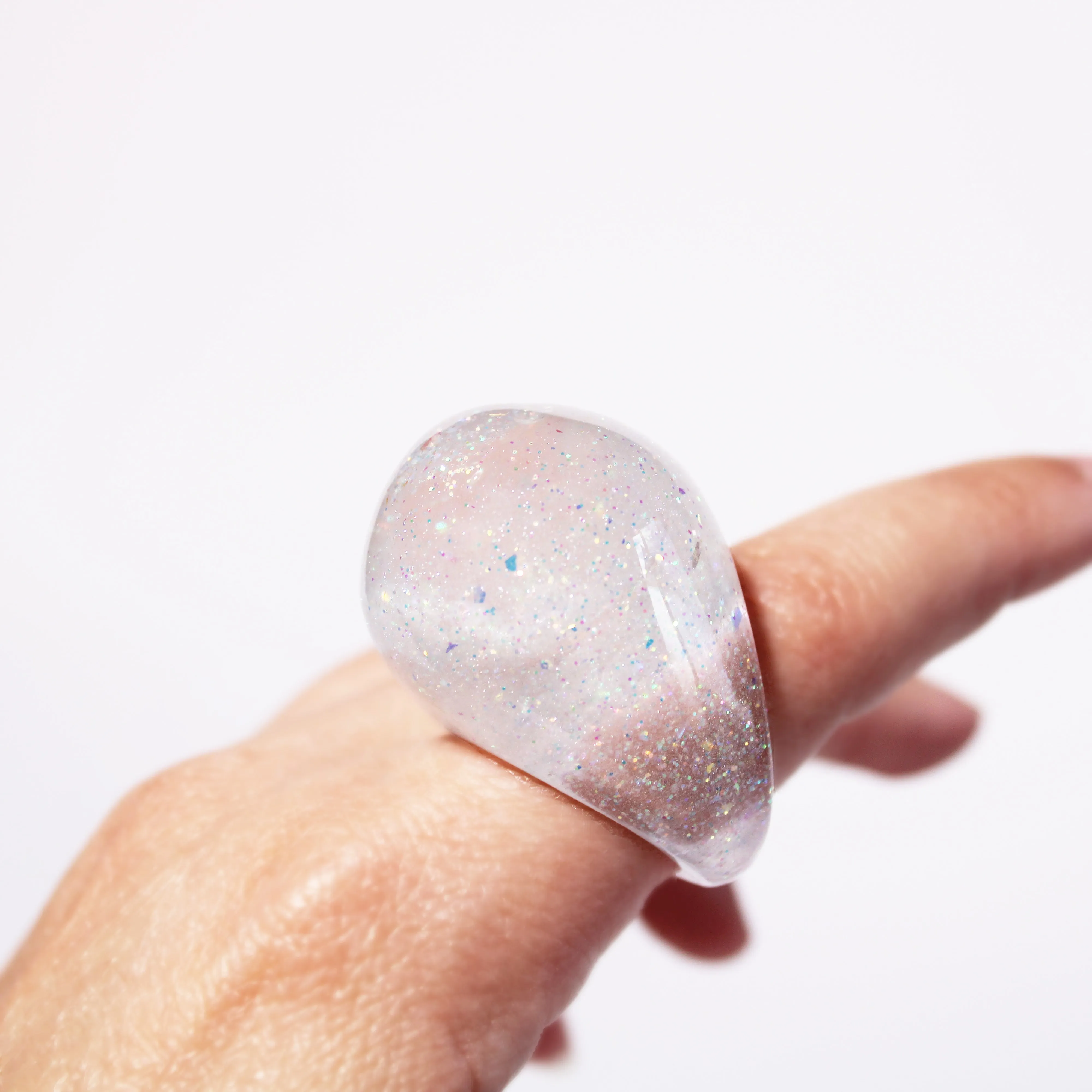 Glow In The Dark Snow Globe Ring