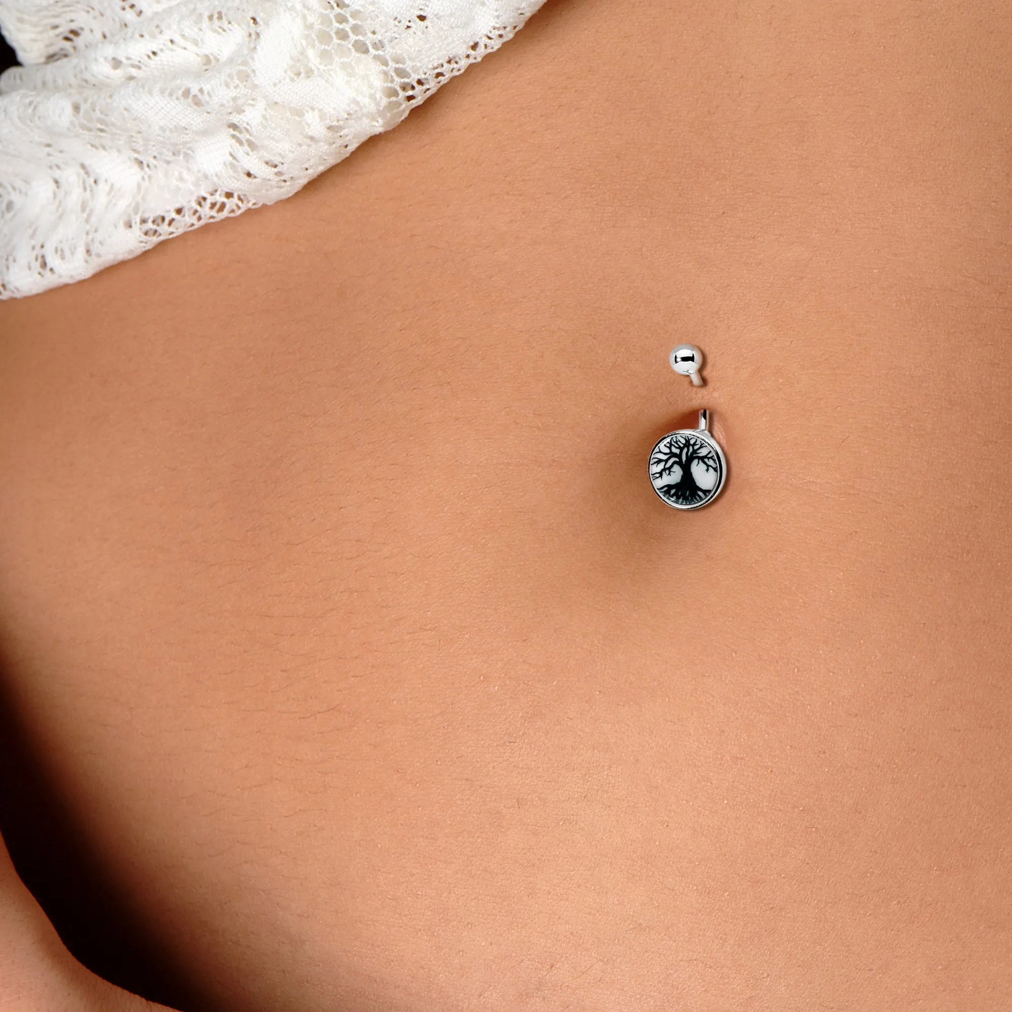 Glow in the Dark Tree of Life Belly Ring