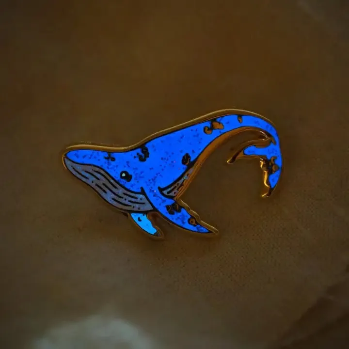 Glow in the Dark Whale Pin