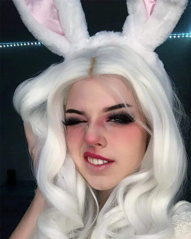 Glow in the Dark Wig White Lace Front Wig WT110