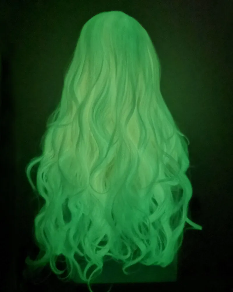 Glow in the Dark Wig White Lace Front Wig WT110