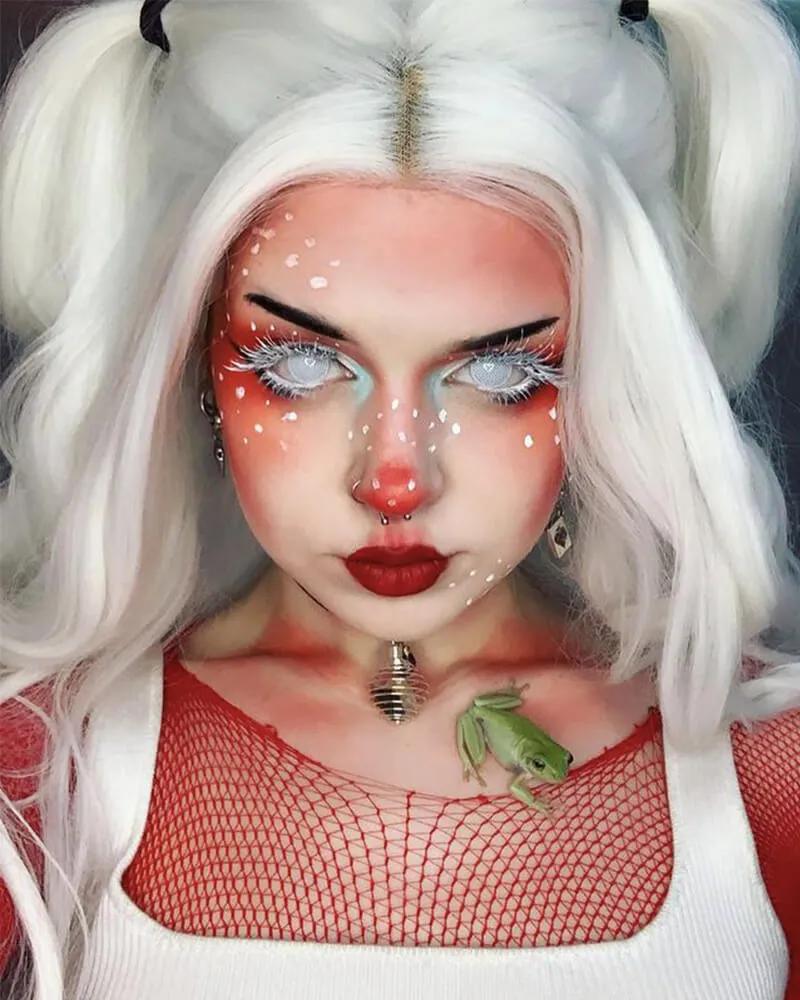 Glow in the Dark Wig White Lace Front Wig WT110