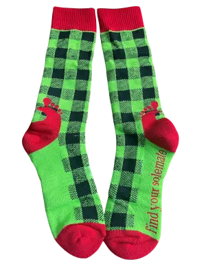 Green Grinch Plaid Sox