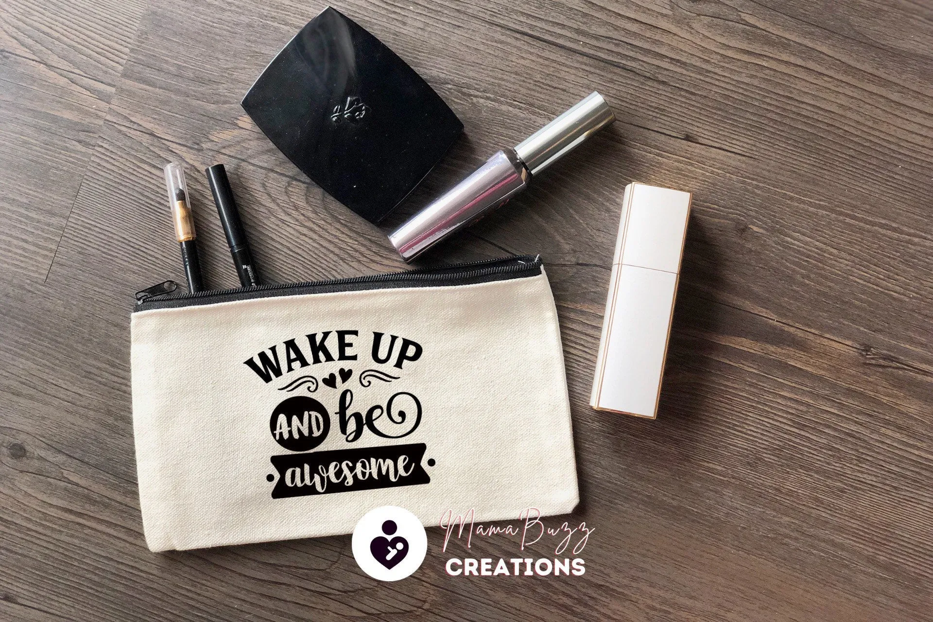Happiness is Home-made,Makeup bag,Makeup purse,Travel bag,Makeup bag organizer,Pencil case,Zipper Bag,Custom zipper bag,Canvas,Craft Bag