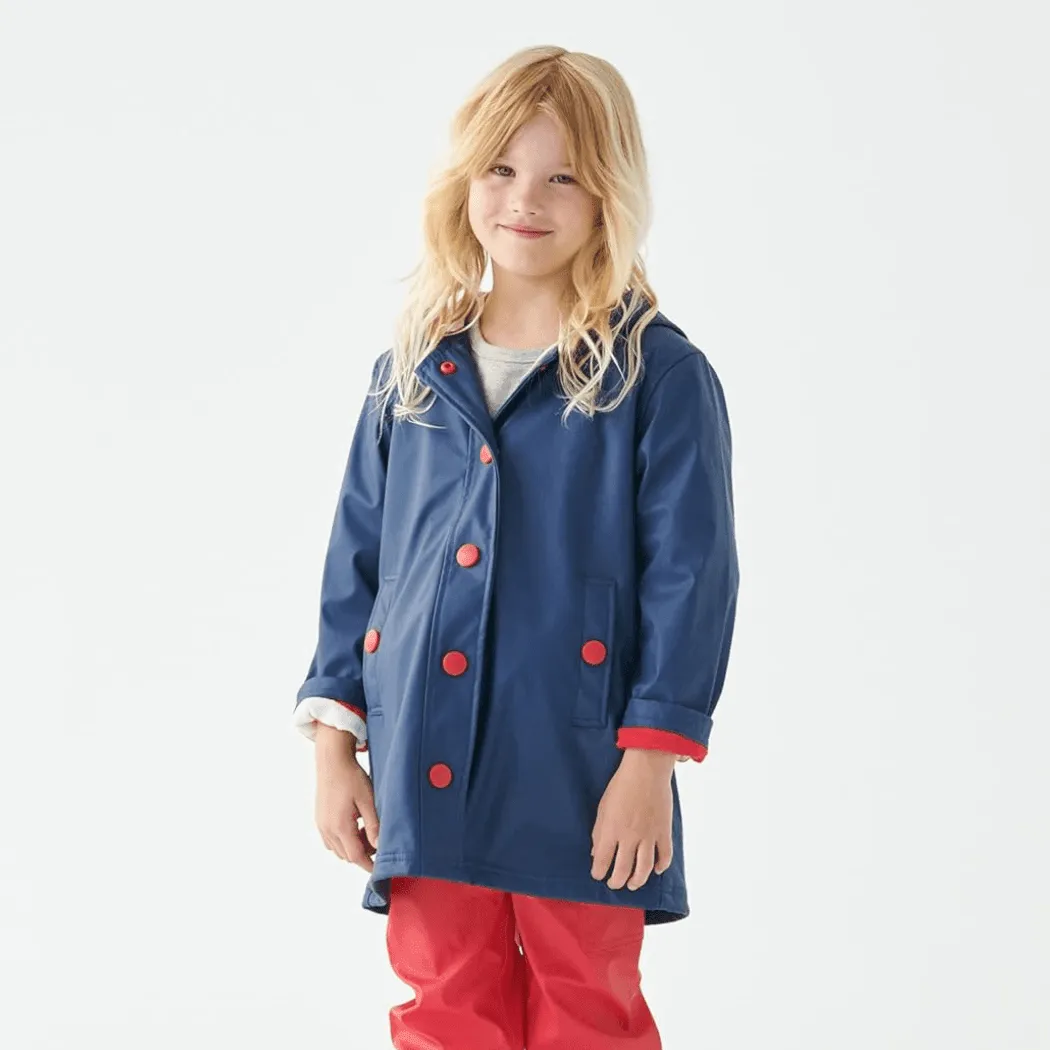 HATLEY Splash Rain Jacket | Navy & Red Size 4