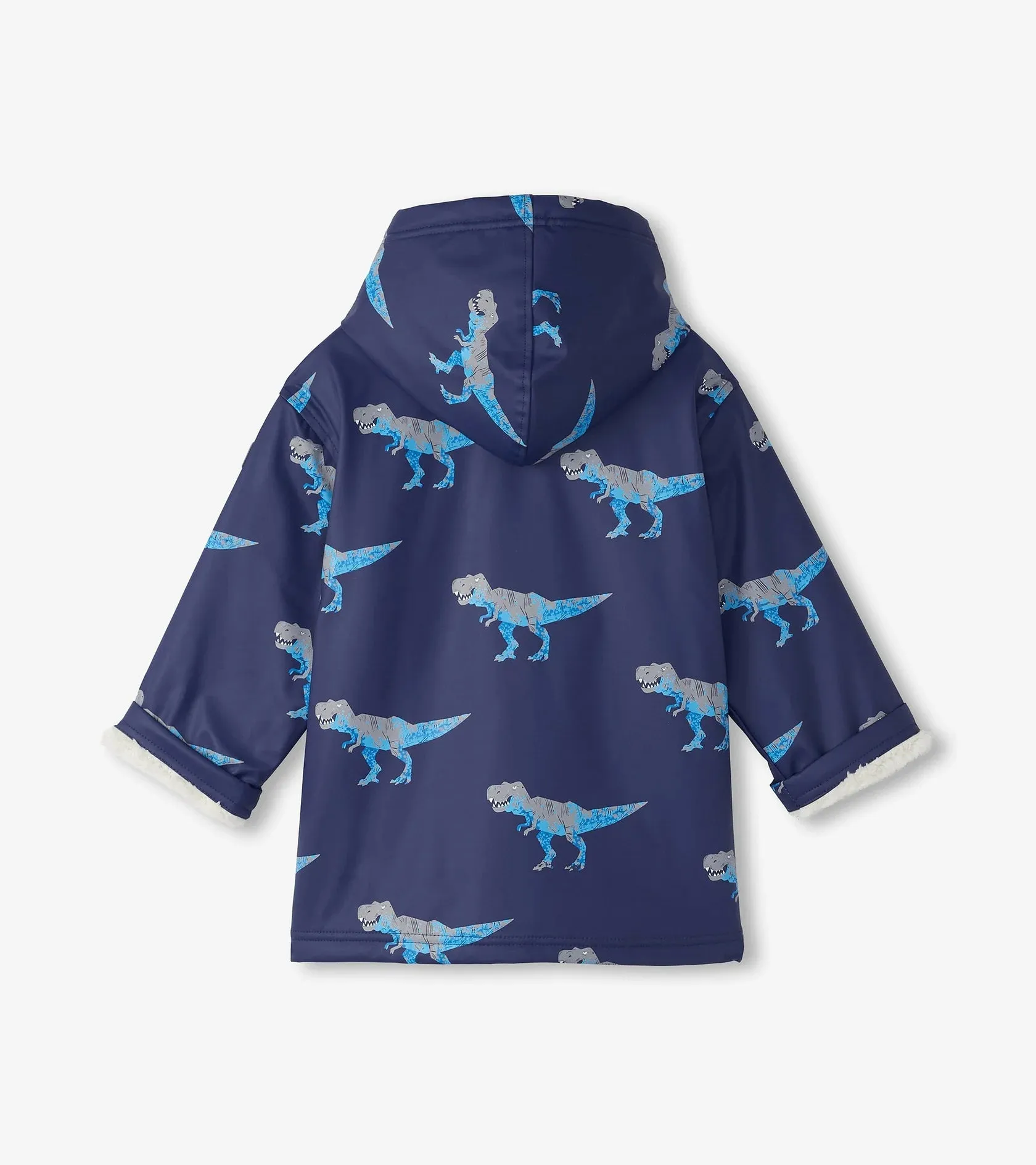 Hatley T-Rex Attack Sherpa Lined Splash Rain Jacket