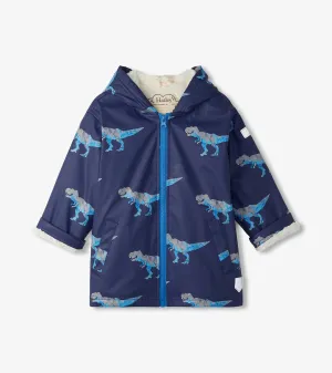 Hatley T-Rex Attack Sherpa Lined Splash Rain Jacket
