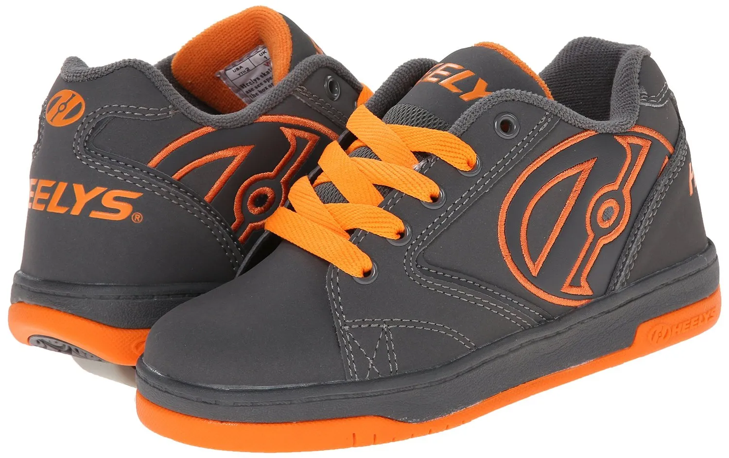 Heelys Propel Skate Shoe (Toddler-Little Kid-Big Kid), Grey-Orange, 8 M US Big Kid