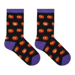 HOTSOX Kid's Glow In The Dark Pumpkins Crew Socks