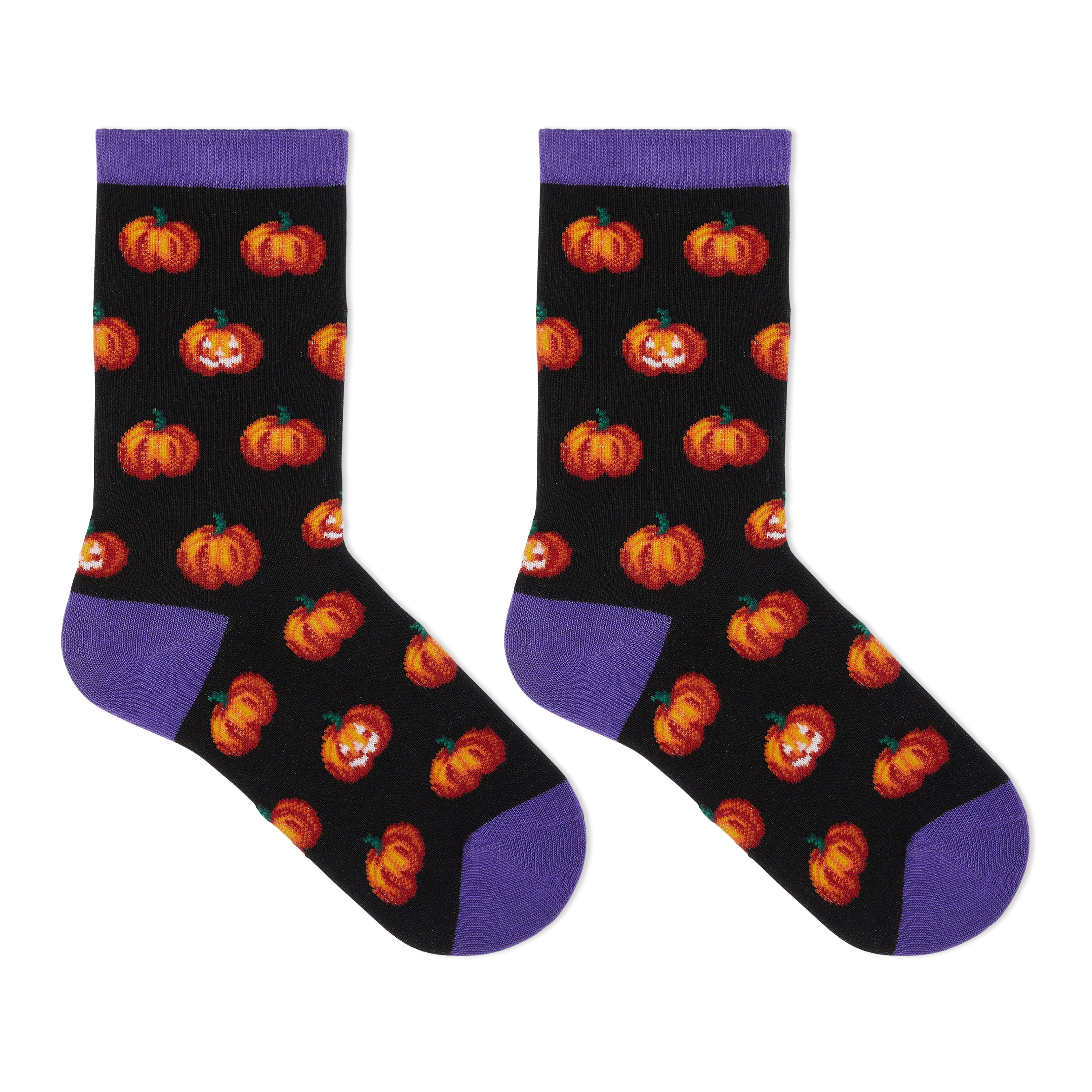 HOTSOX Kid's Glow In The Dark Pumpkins Crew Socks