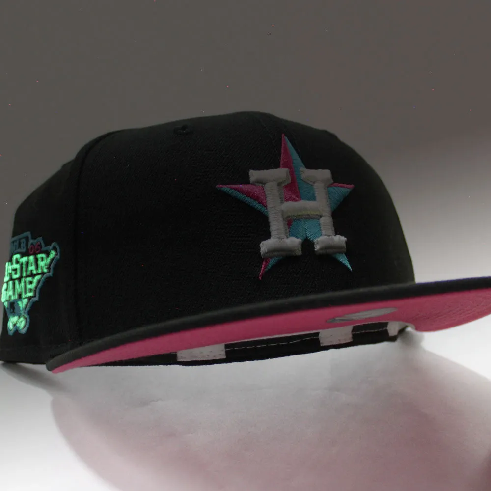 Houston Astros 2006 All-Star Game New Era 59Fifty Fitted Hat (Glow in the Dark Black Beet Under Brim)