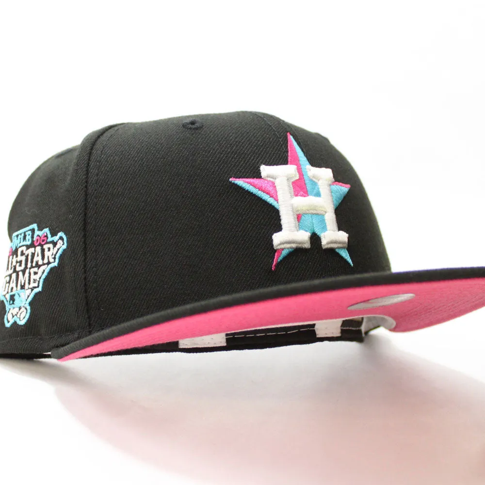 Houston Astros 2006 All-Star Game New Era 59Fifty Fitted Hat (Glow in the Dark Black Beet Under Brim)