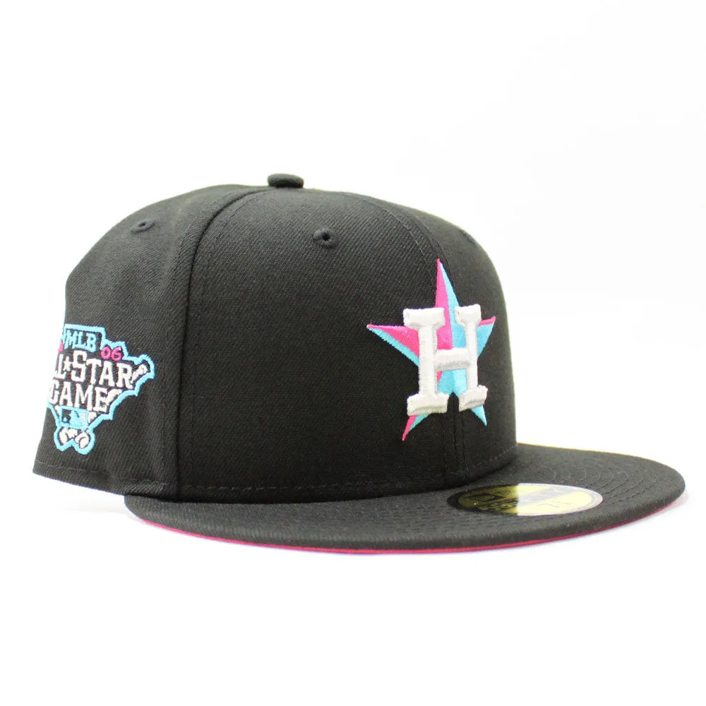 Houston Astros 2006 All-Star Game New Era 59Fifty Fitted Hat (Glow in the Dark Black Beet Under Brim)