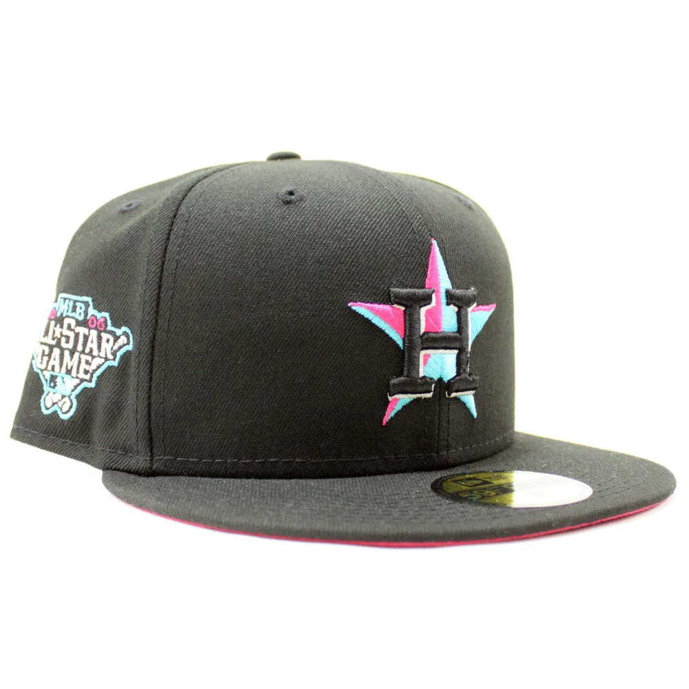 Houston Astros 2006 All-Star Game New Era 59Fifty Fitted Hat V2 (Glow in the Dark Black Beet Under Brim)