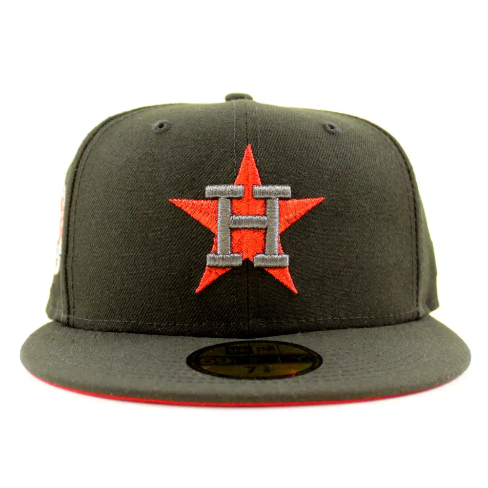 Houston Astros 45TH ANNIVERSARY New Era 59Fifty Fitted Hat (Black Metallic Red Under Brim)