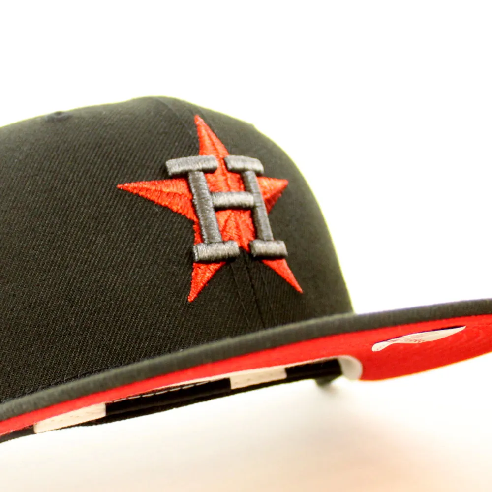 Houston Astros 45TH ANNIVERSARY New Era 59Fifty Fitted Hat (Black Metallic Red Under Brim)