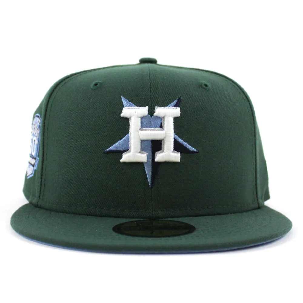 Houston Astros 50th ANNIVERSARY New Era 59Fifty Fitted Hat (GITD Green Sky Blue Under Brim)