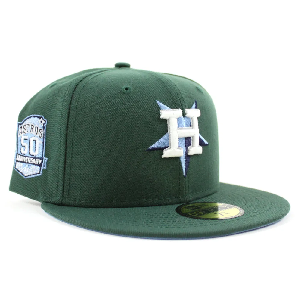 Houston Astros 50th ANNIVERSARY New Era 59Fifty Fitted Hat (GITD Green Sky Blue Under Brim)