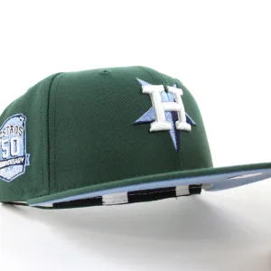 Houston Astros 50th ANNIVERSARY New Era 59Fifty Fitted Hat (GITD Green Sky Blue Under Brim)