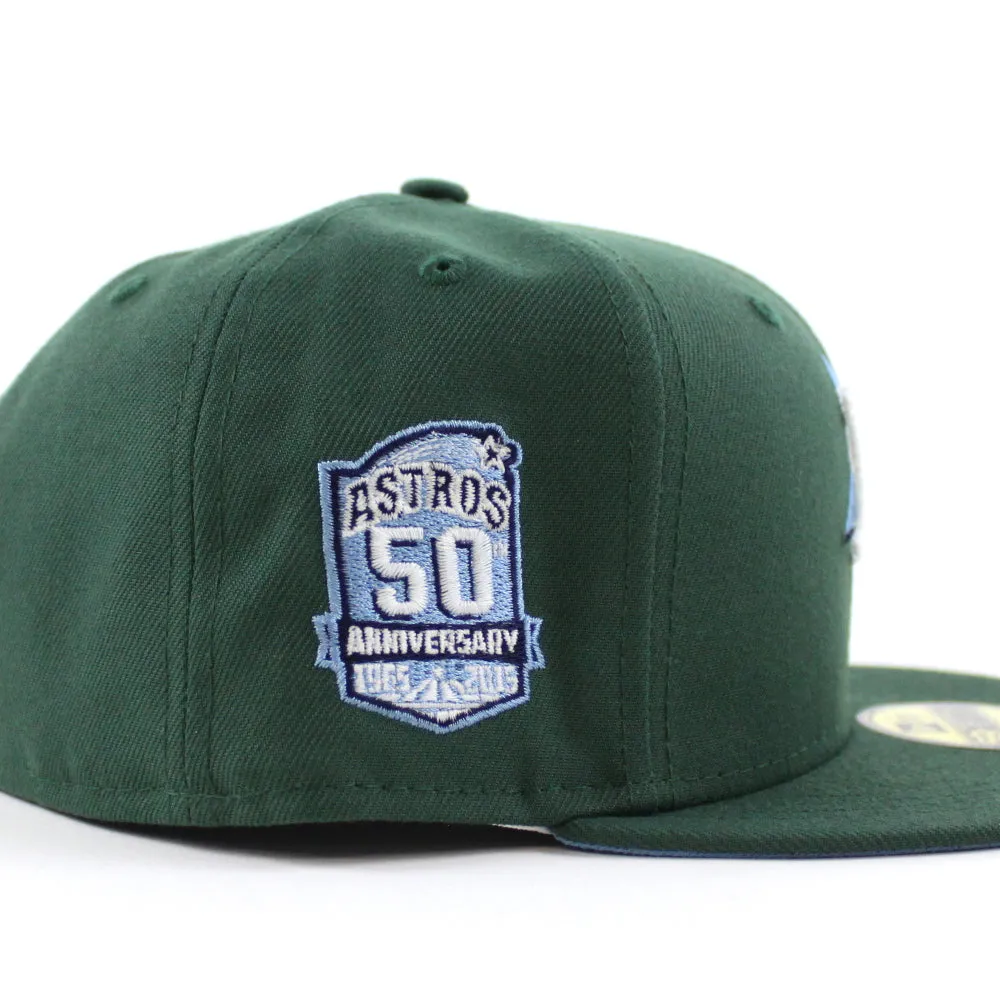 Houston Astros 50th ANNIVERSARY New Era 59Fifty Fitted Hat (GITD Green Sky Blue Under Brim)