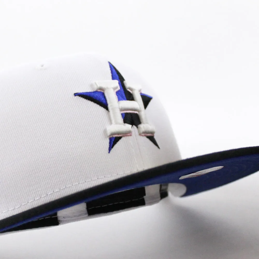 Houston Astros 50TH ANNIVERSARY New Era 59Fifty Fitted Hat (GITD White Black Royal Blue Under Brim)