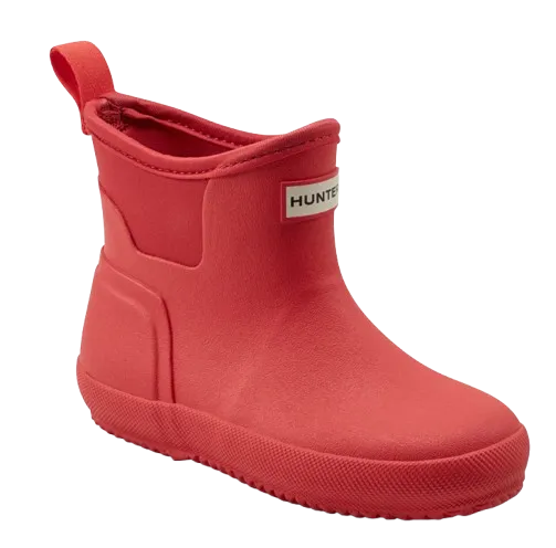 Hunter Little Kids Finley Pull On Waterproof Rain Boots - Medium Red