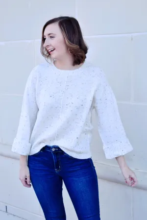 Ivory Confetti Speckle Sweater