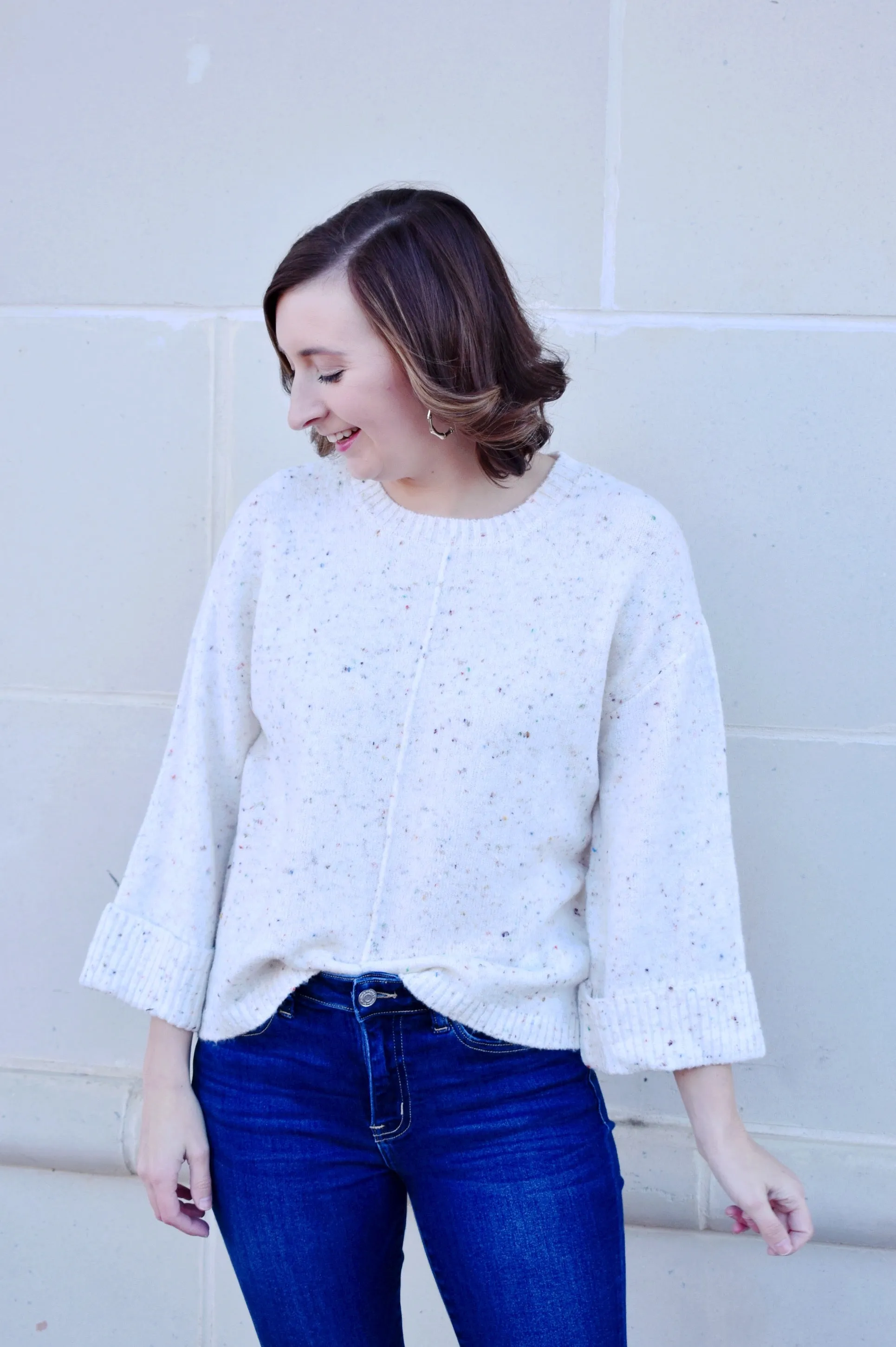 Ivory Confetti Speckle Sweater