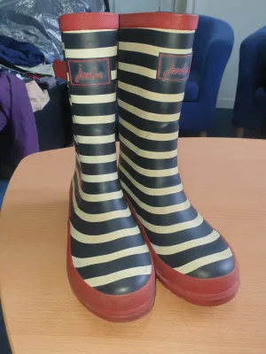 Joules stripey size 3 wellies FREE POSTAGE 🟣