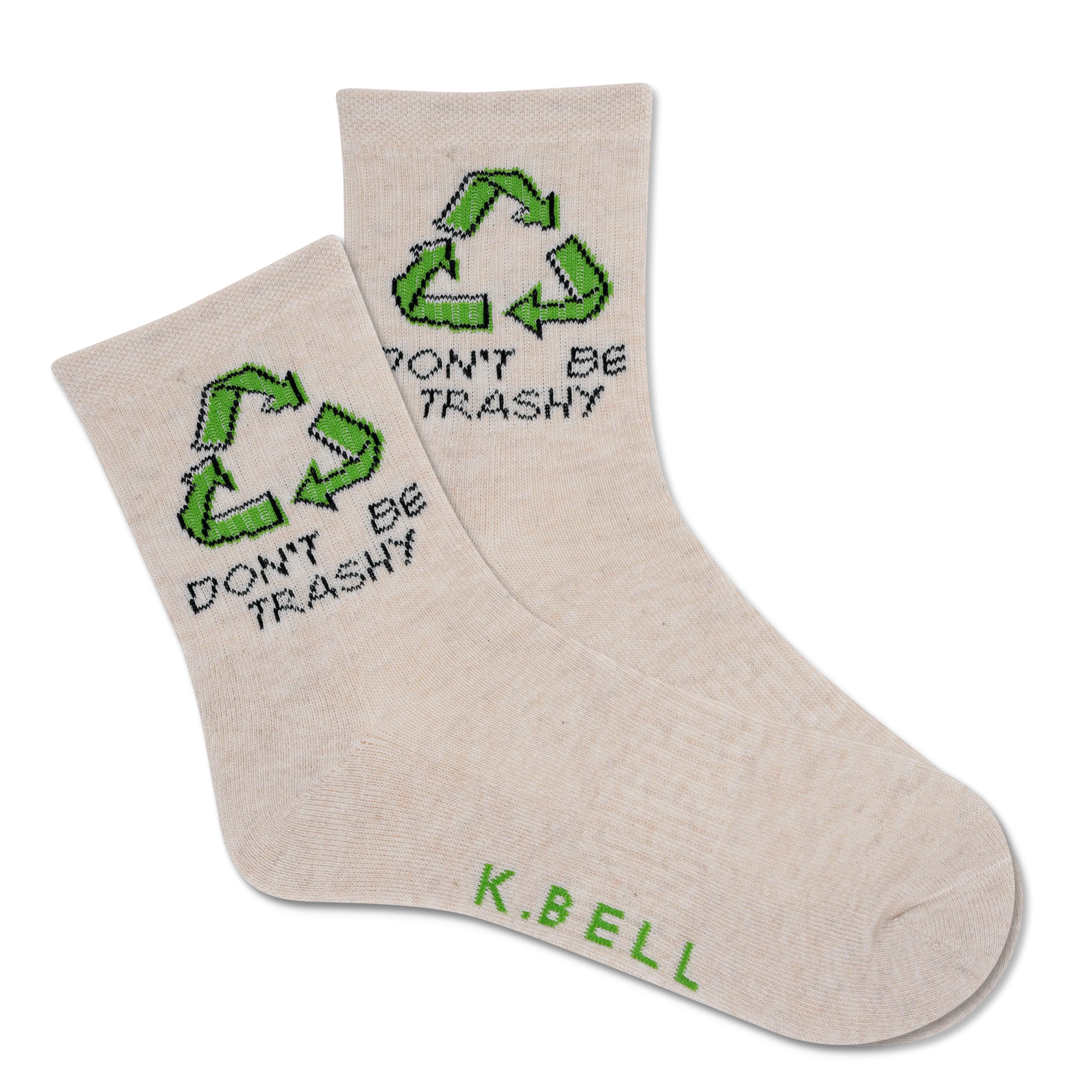 K.Bell Women's Don't Be Trashy Active Crew Sock