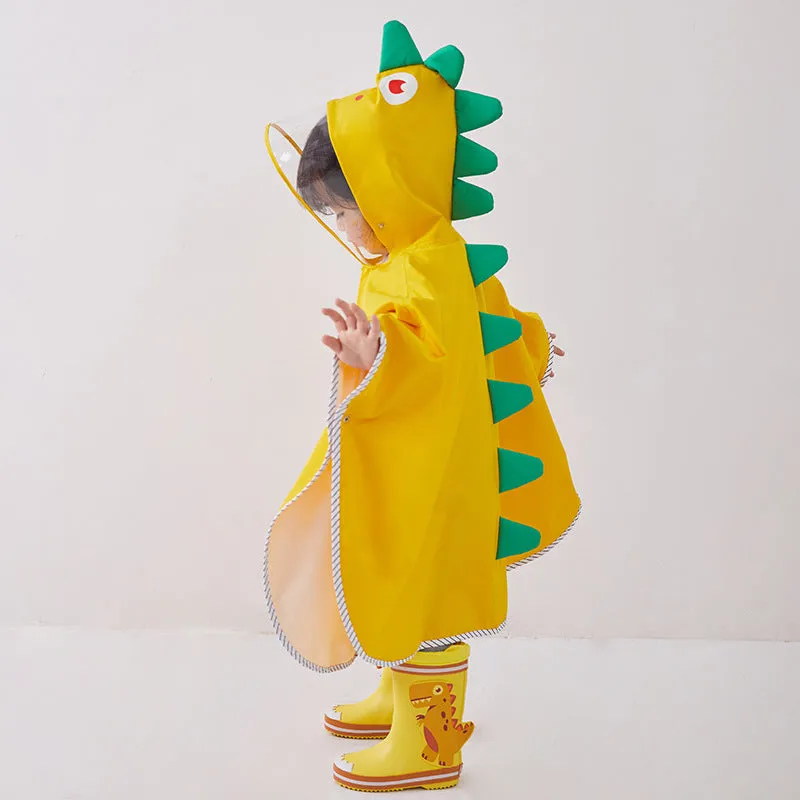 Kids' Dinosaur Themed Waterproof Rain Poncho