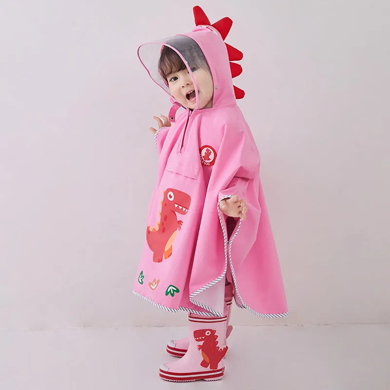 Kids' Dinosaur Themed Waterproof Rain Poncho