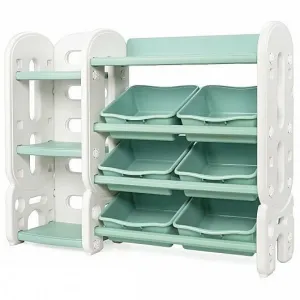 Kids Toy Storage Organizer with Bins and Multi-Layer Shelf for Bedroom Playroom