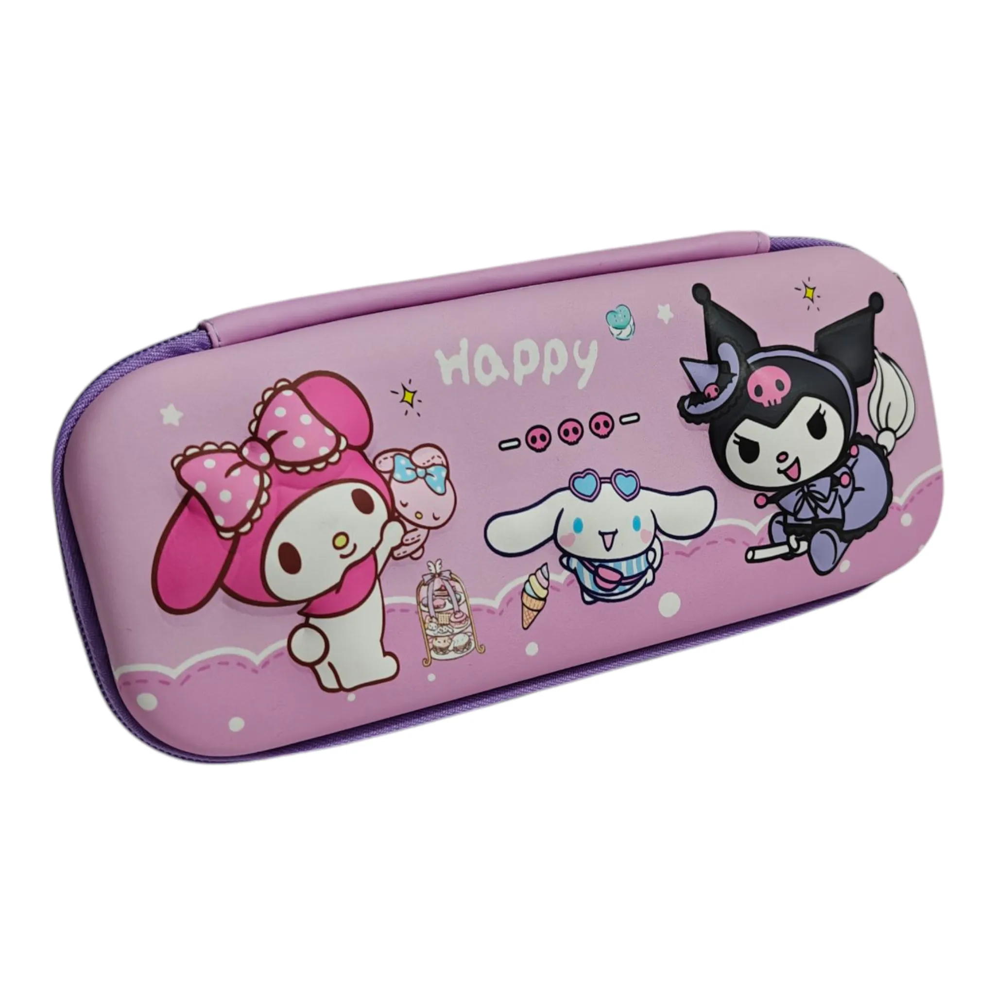 KITTY & KUROMI 3D PENCIL POUCH - PURPLE