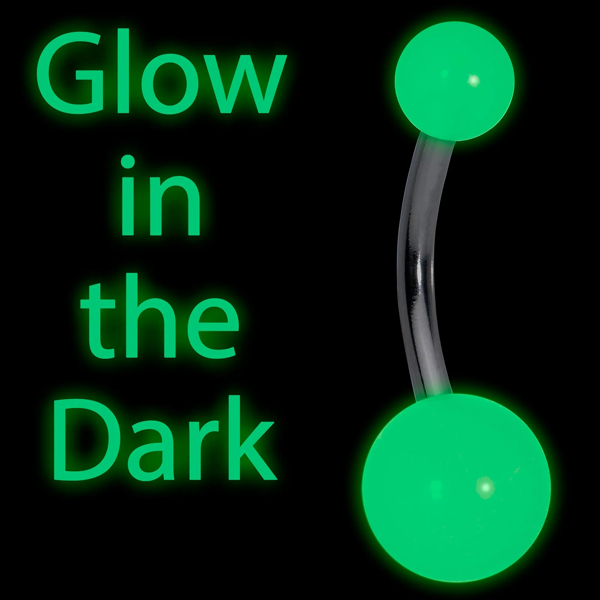Light Blue GLOW in the DARK Belly Button Ring