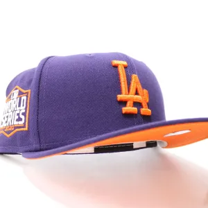 Los Angeles Dodgers 2020 World Series New Era 59Fifty Fitted Hat (Glow in the Dark Purple Orange Under Brim)