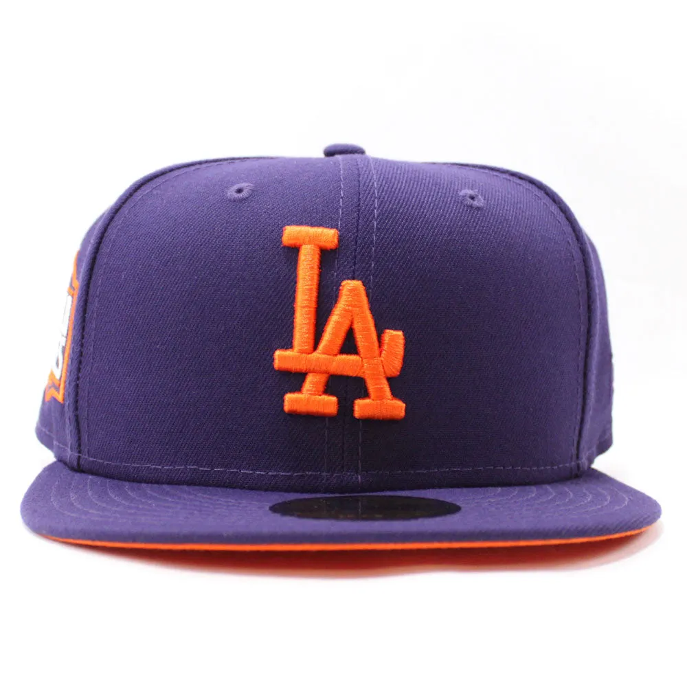 Los Angeles Dodgers 2020 World Series New Era 59Fifty Fitted Hat (Glow in the Dark Purple Orange Under Brim)