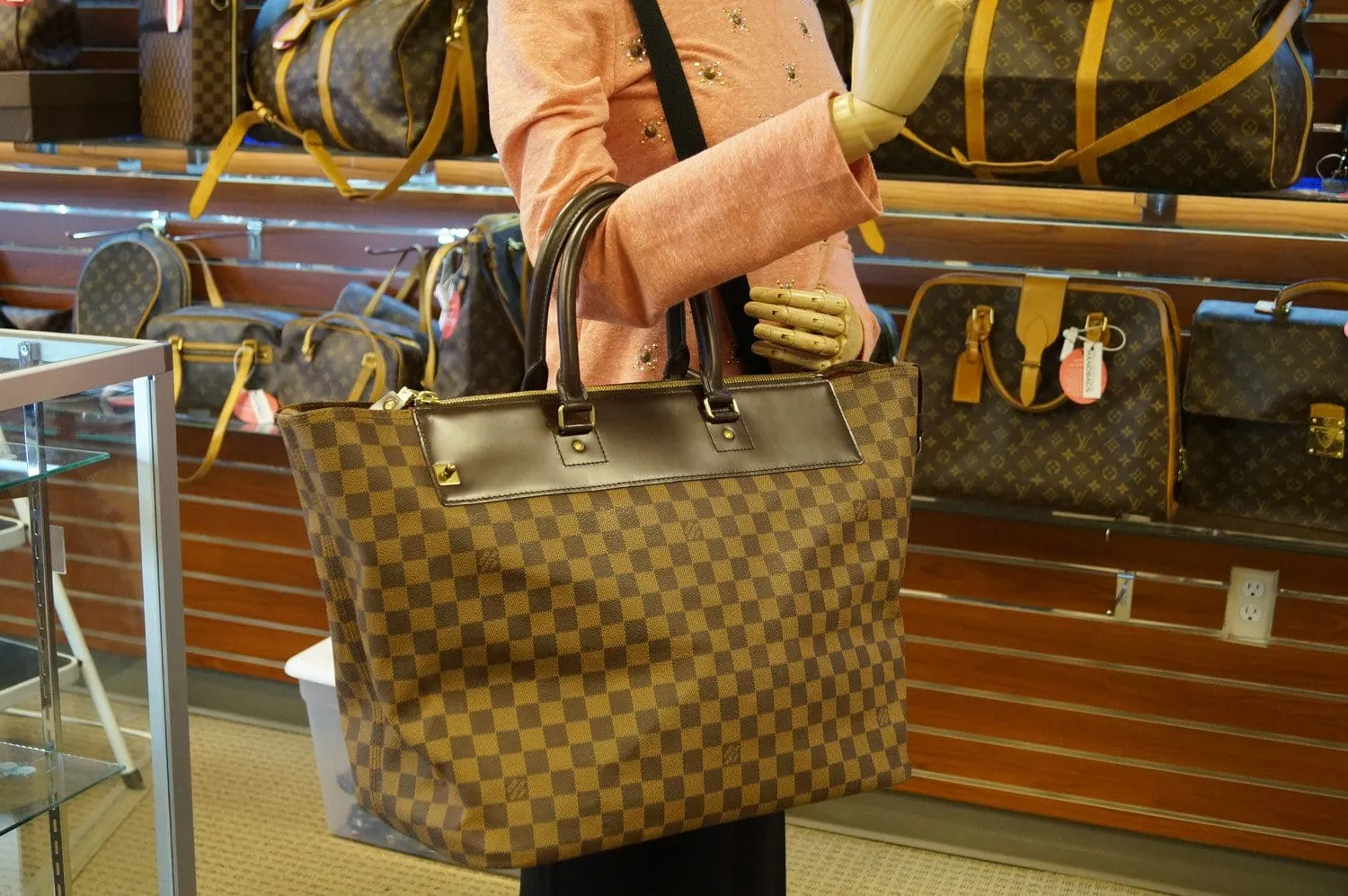 LOUIS VUITTON Damier Ebene Greenwich PM Boston Bag