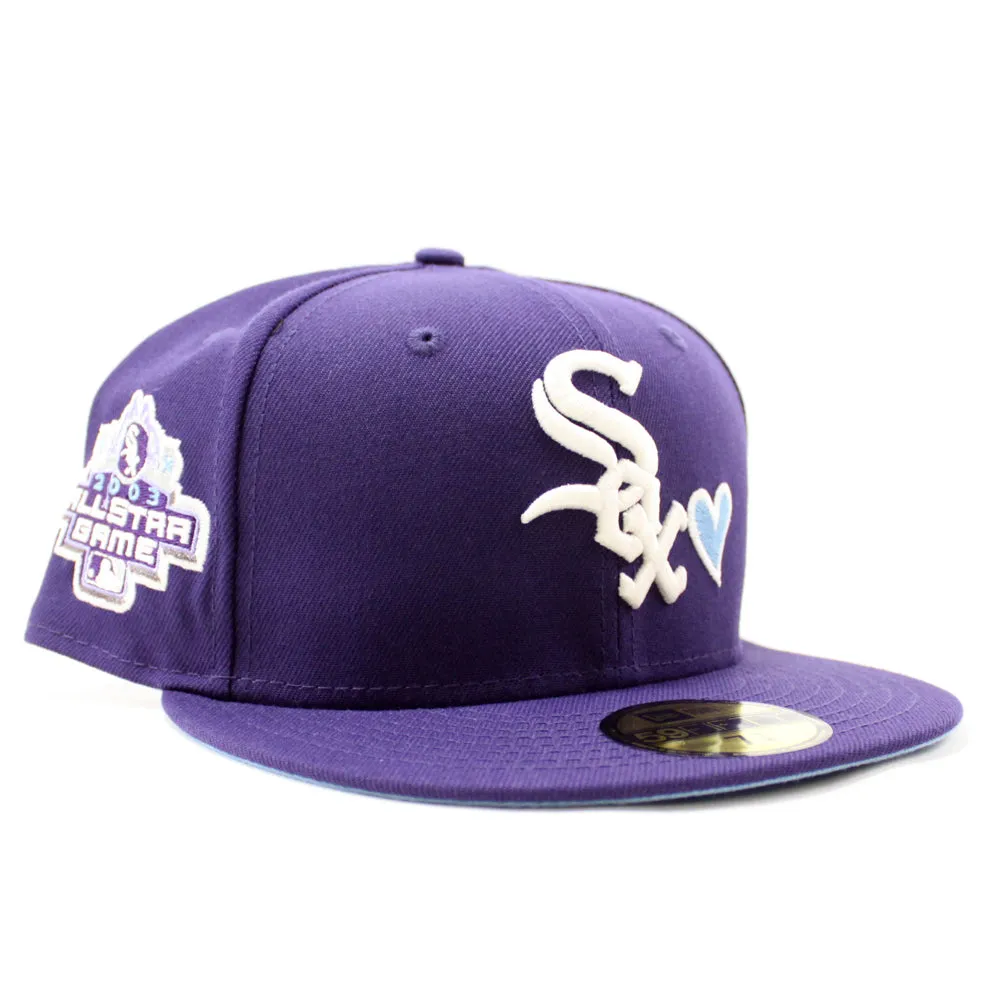 Love Chicago White Sox 2003 All-Star Game New Era 59Fifty Fitted Hat (GITD Purple Sky Blue Under Brim)