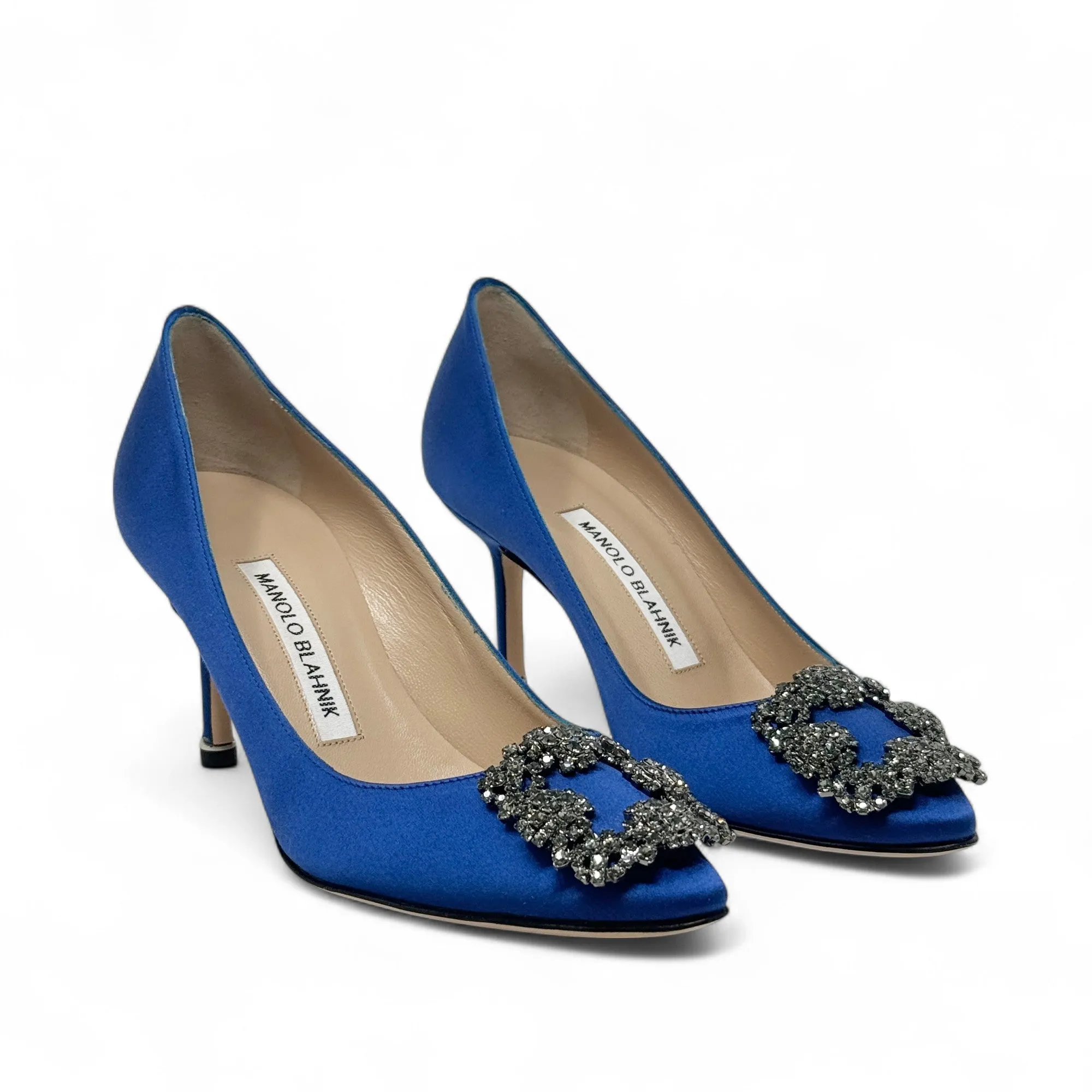 Manolo Blahnik Blue Hangisi Pumps 36