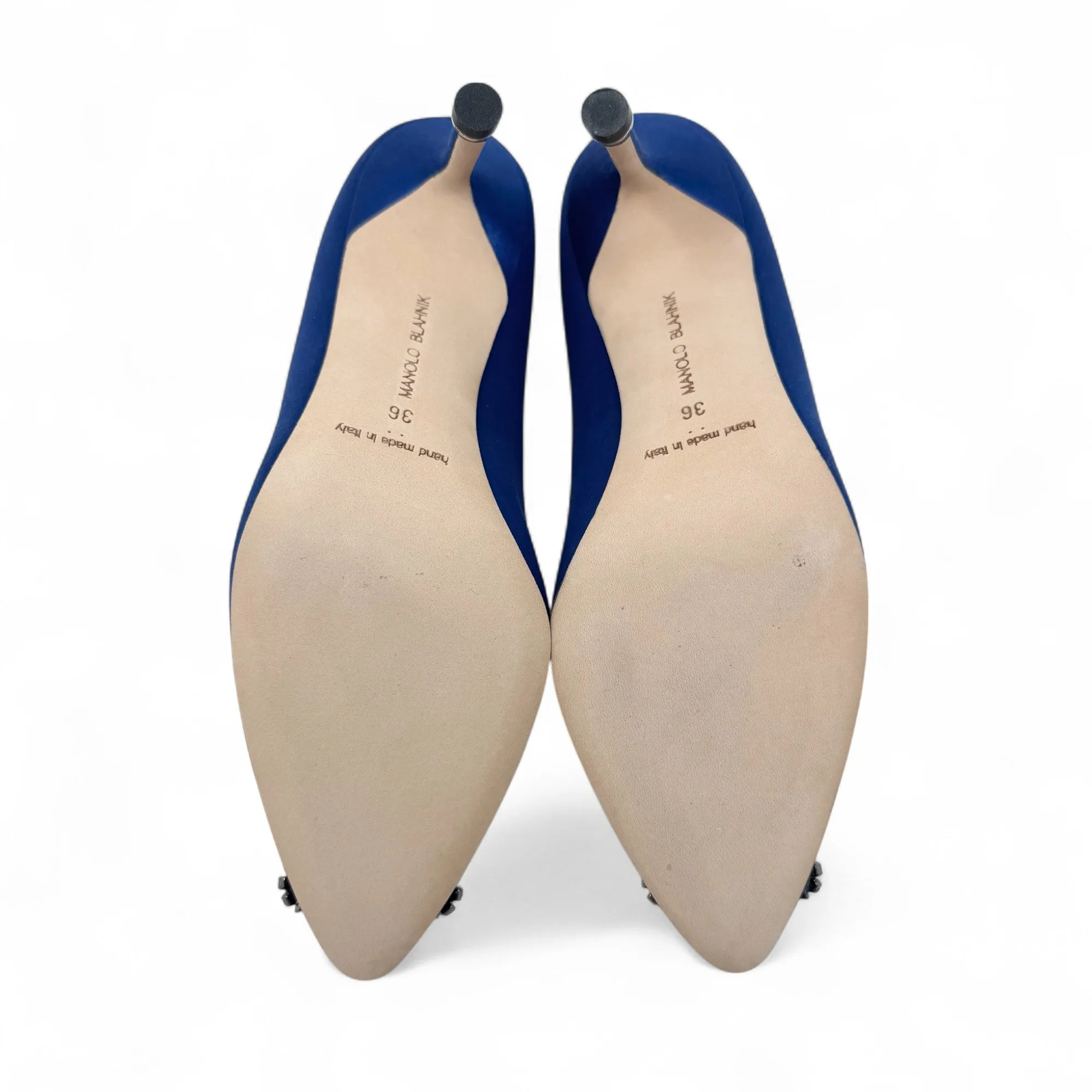 Manolo Blahnik Blue Hangisi Pumps 36