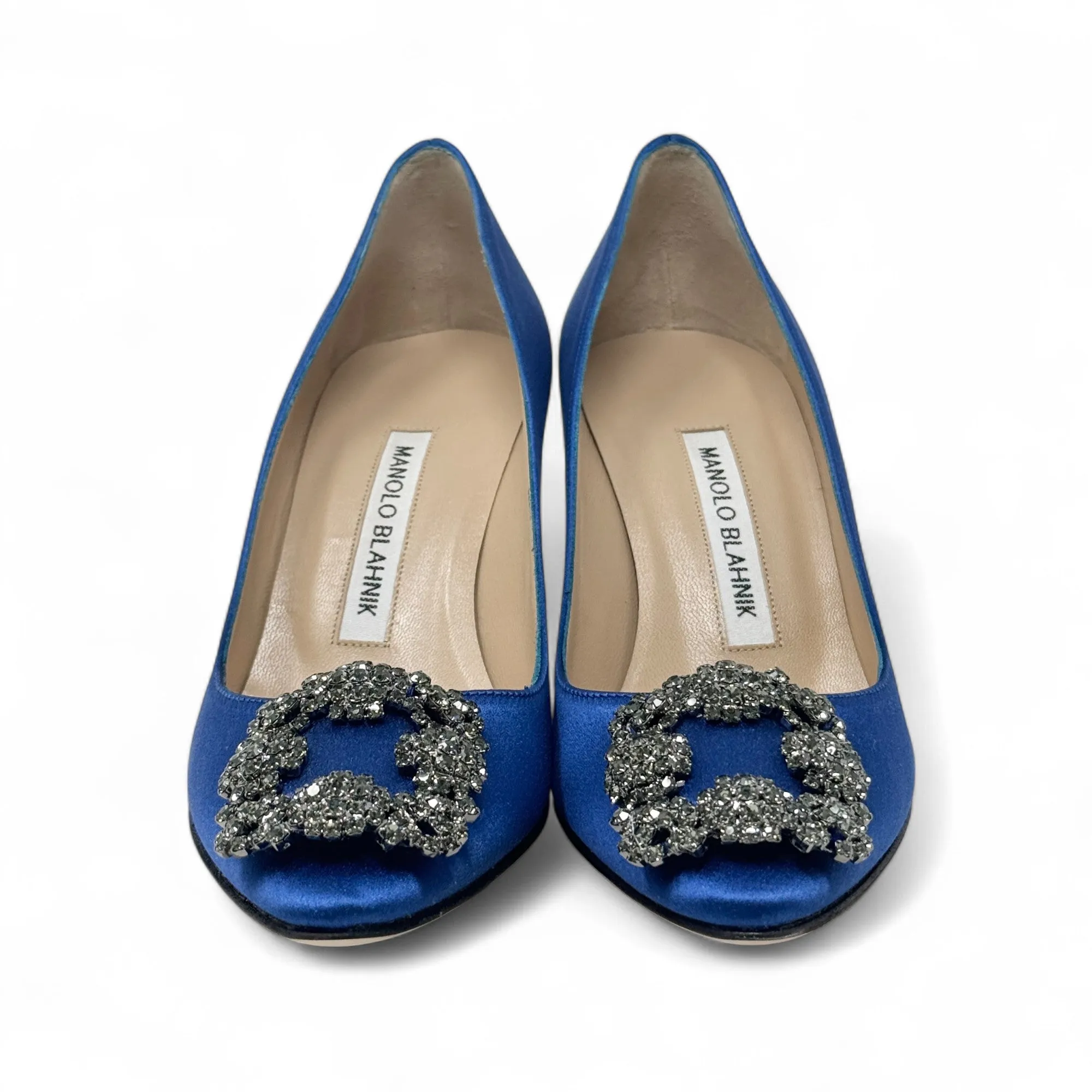 Manolo Blahnik Blue Hangisi Pumps 36