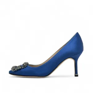 Manolo Blahnik Blue Hangisi Pumps 36