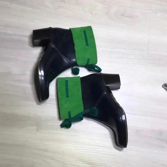 Marc Jacobs SZ 9 Navy Blue/Green Rain boots